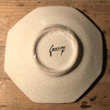 Empty cup pocket in cracked earthenware cherry decoration signed Lauray