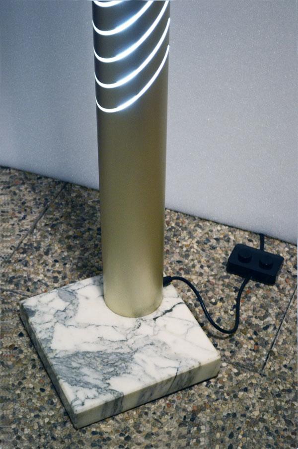 Italian Tronconi Aluminum and Marble Floor Lamp, 1970