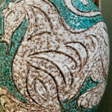 Fratelli Fanciullacci turquoise green horse ceramic vase