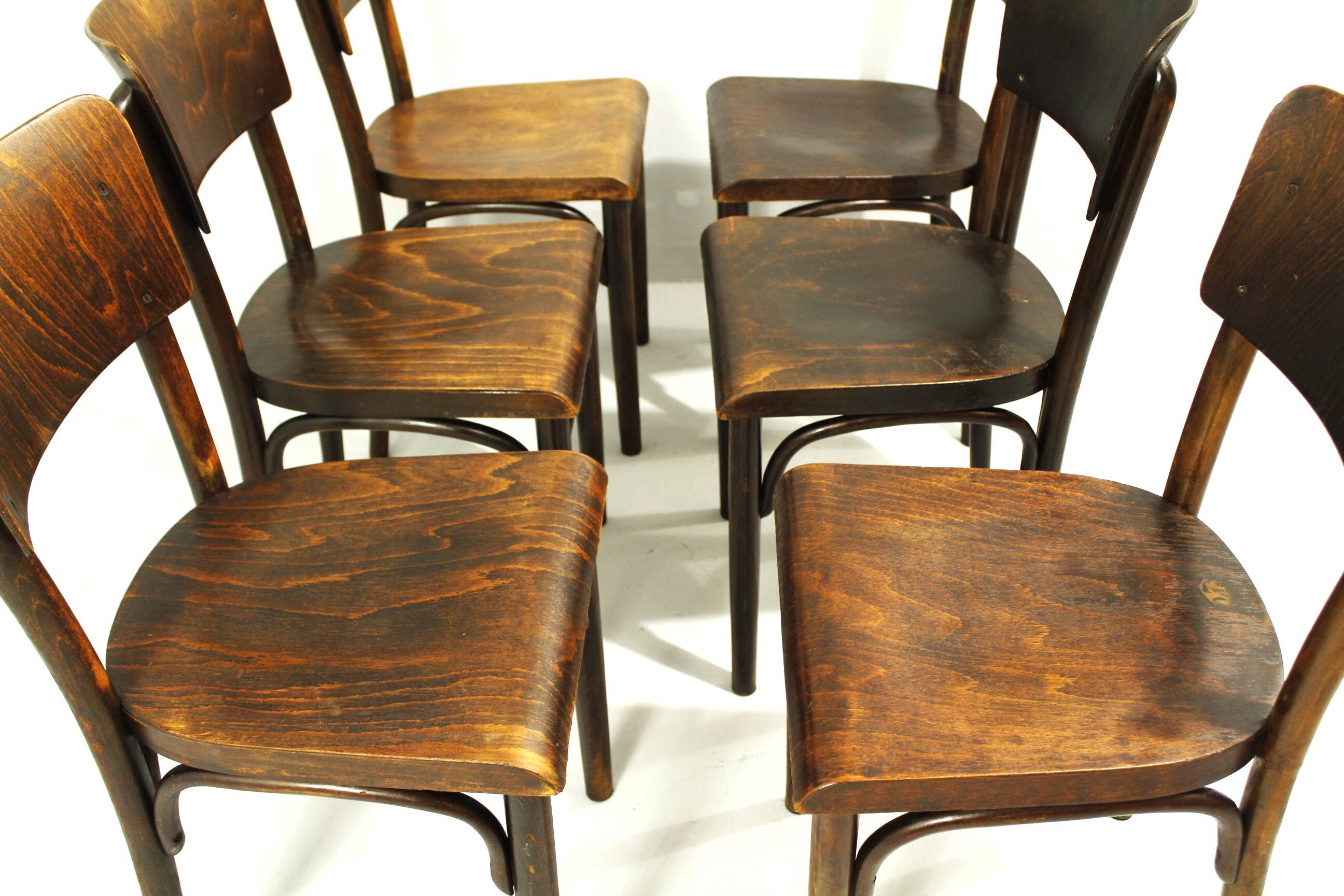 Pub Chairs from Thonet, 1930s, Set of 6