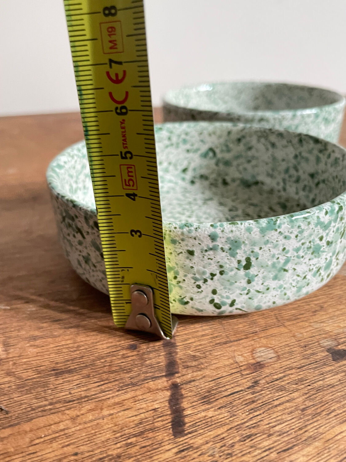 Green spotted ceramic ramekin