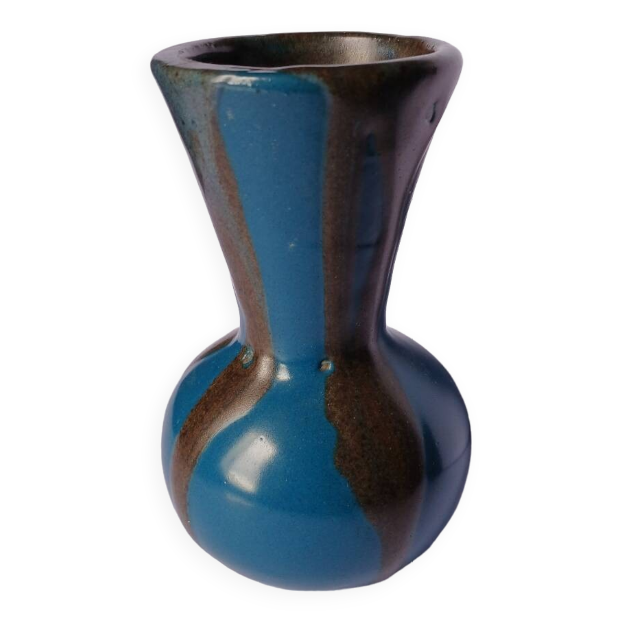 Puisaye stoneware vase signed Jean Pointu