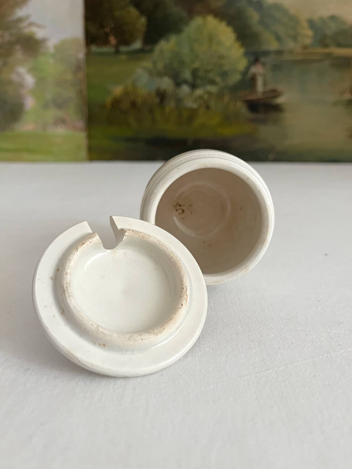 Antique ironstone mustard pot KG Lunéville