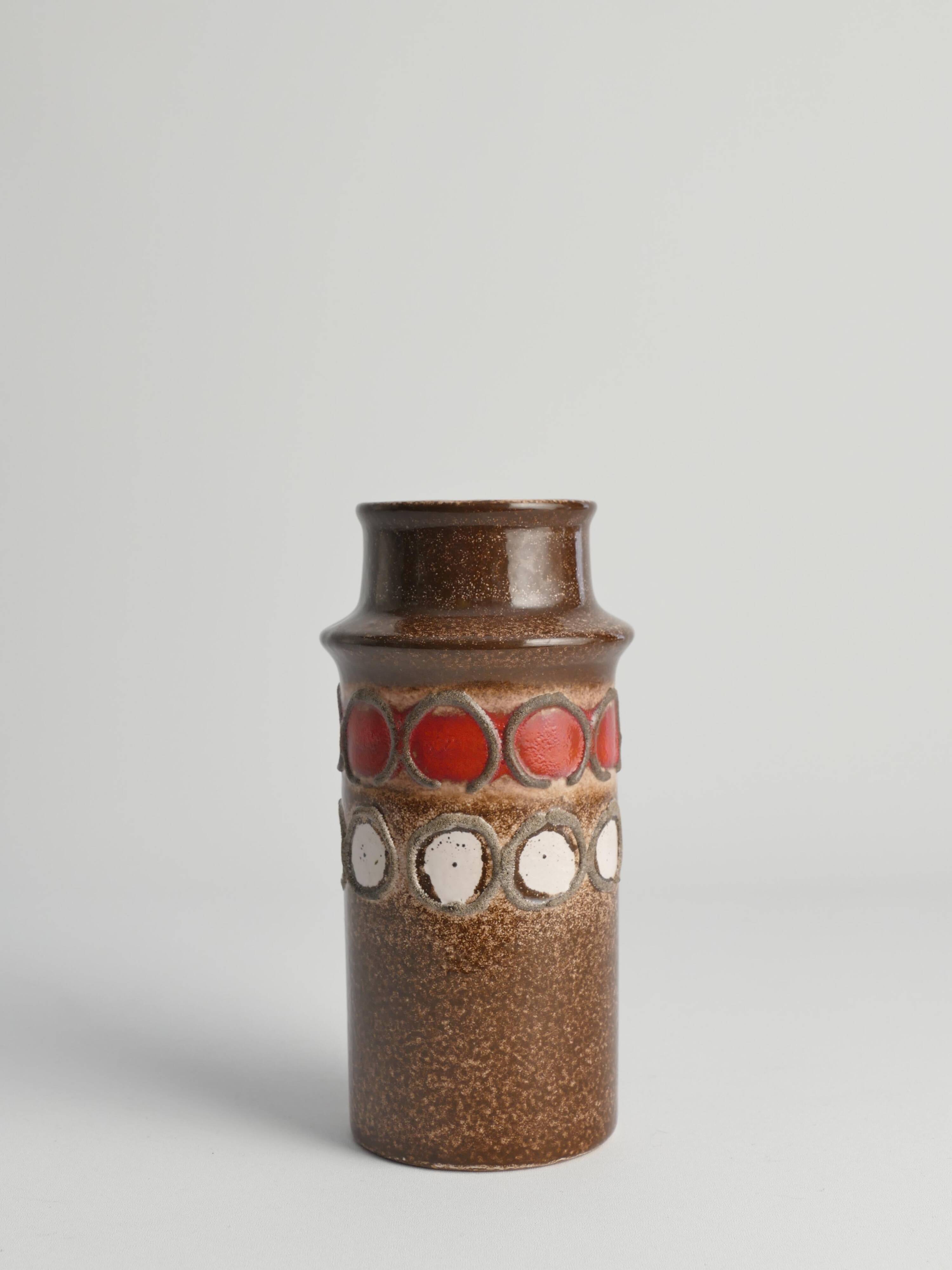 Mid-Century Modern Brown Ceramic Vase by VEB Haldensleben, East Germany, 1960s
