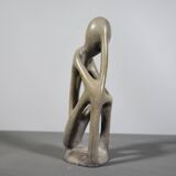 Design Soapstone Sculpture “The Thinker”, 1970s
