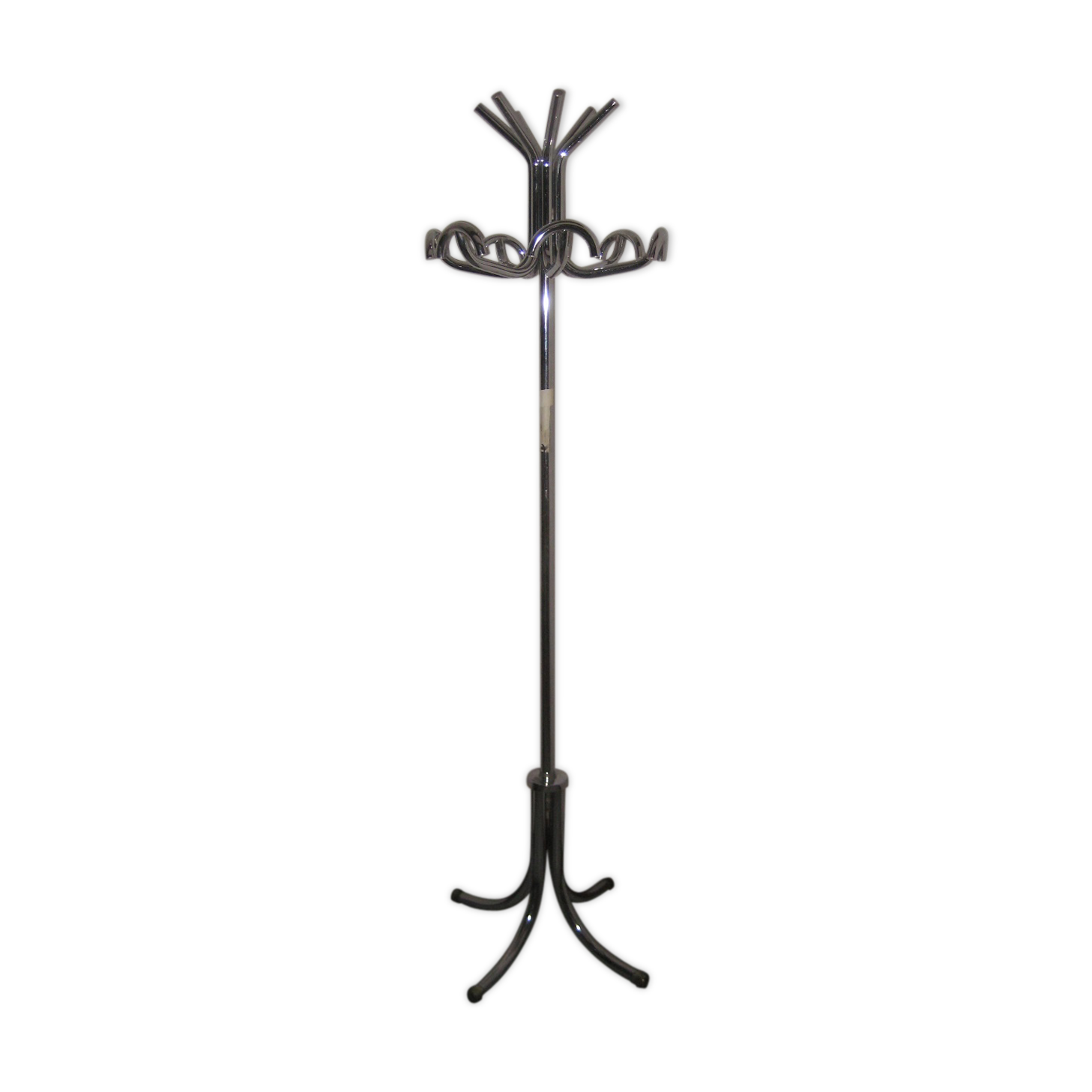 Vintage chrome metal coat rack