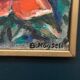 Original Swedish Oil on Canvas – “Yellow Rose” by B. Högsk – Signed – Vintage & Framed – 33 × 33 cm (13" × 13")