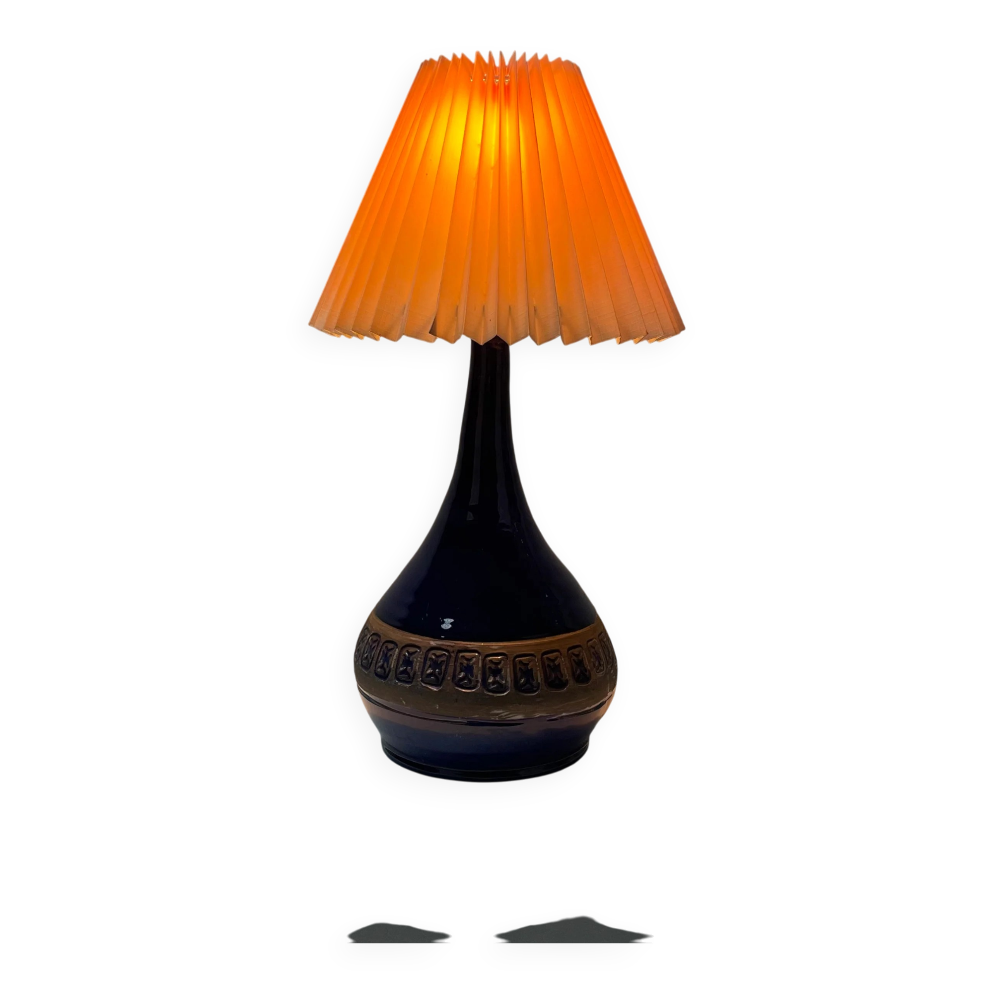 Danish blue ceramic table lamp from the 1950s.