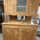 Renovated solid oak sideboard – vintage chic country buffet – glass display