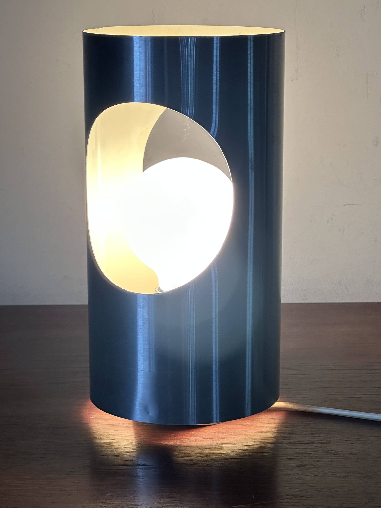 Lampe inox tube vintage design années 70