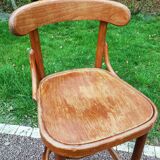 Ancien tabouret de bar en bois tourné