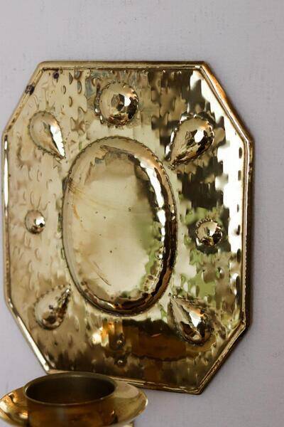 Pair of mid-century brass Swedish sconces