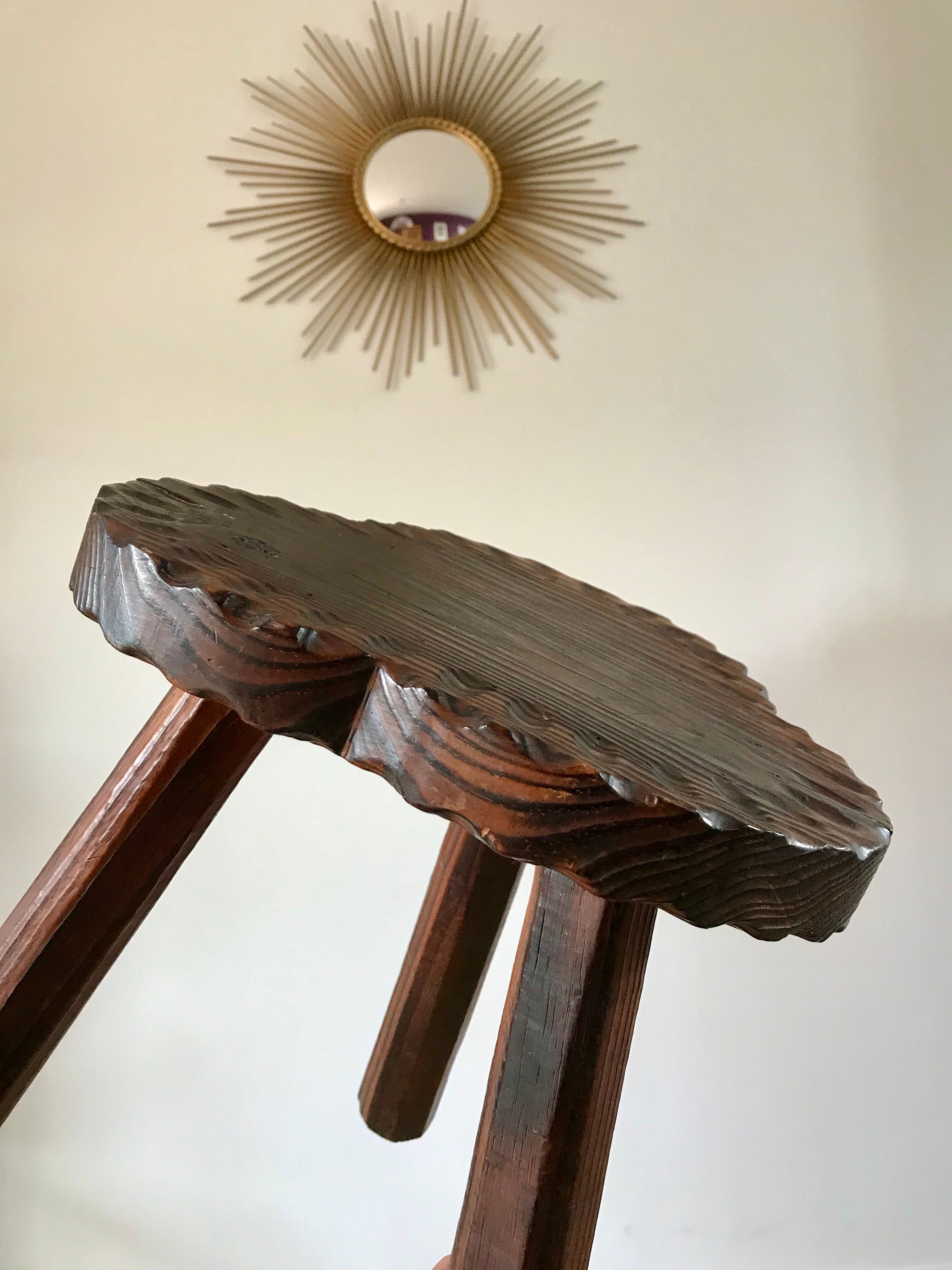Cowherd stool tripod brutalist style 40s-50s