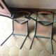 Pair of chairs school workshop wood and metal tubular