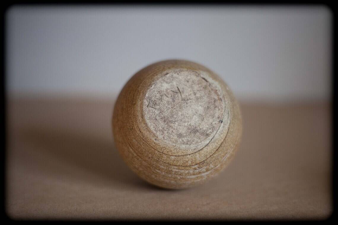 Set of 3 ceramic vases, ball vase and sea urchin vase, signed vase, collection,