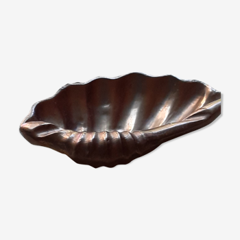 Art nouveau bronze shell ashtray