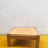 Vintage coffee table in solid pine – Brutalist style (70 x 71 cm)