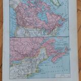Map poster Canada Larousse encyclopedia board
