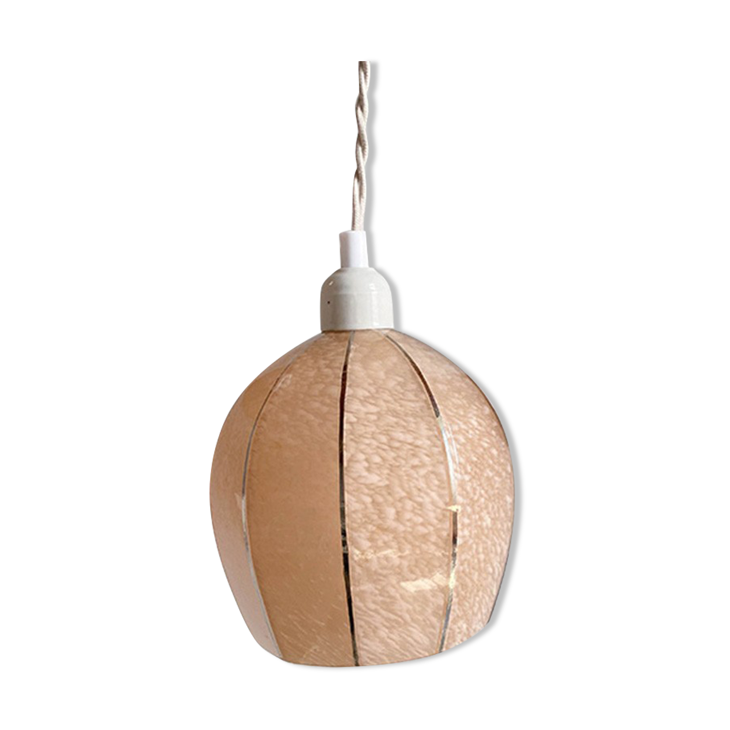 Pink and silver Clichy glass pendant light