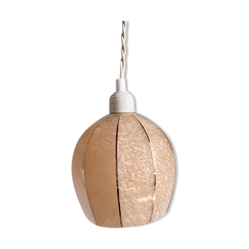 Pink and silver Clichy glass pendant light