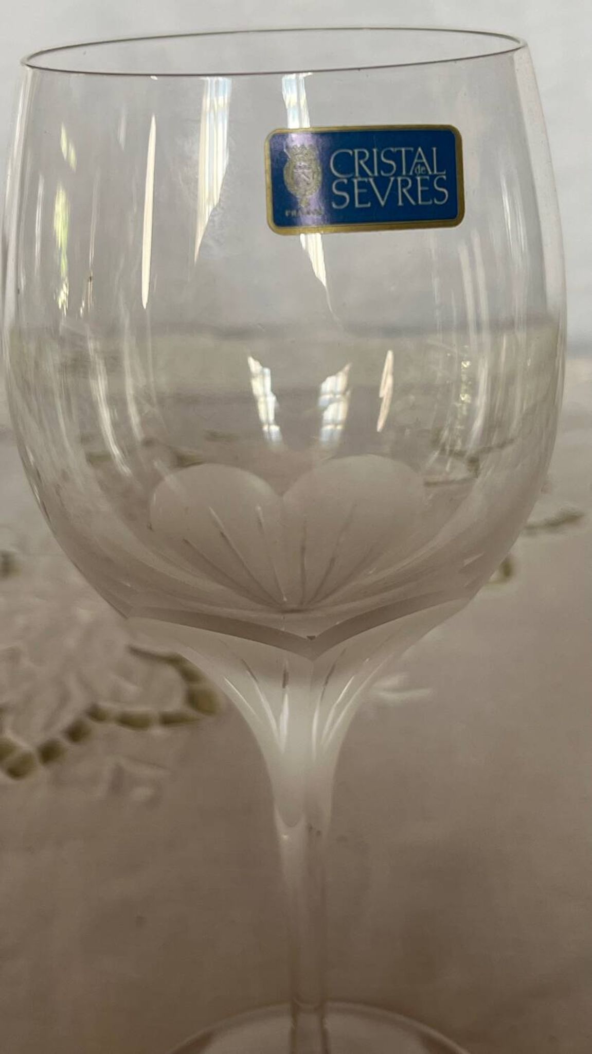 Set of 4 vintage Sèvres Primavera crystal stemware