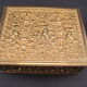Golden brass cigar box manufactured by Erhard & Söhne around 1920