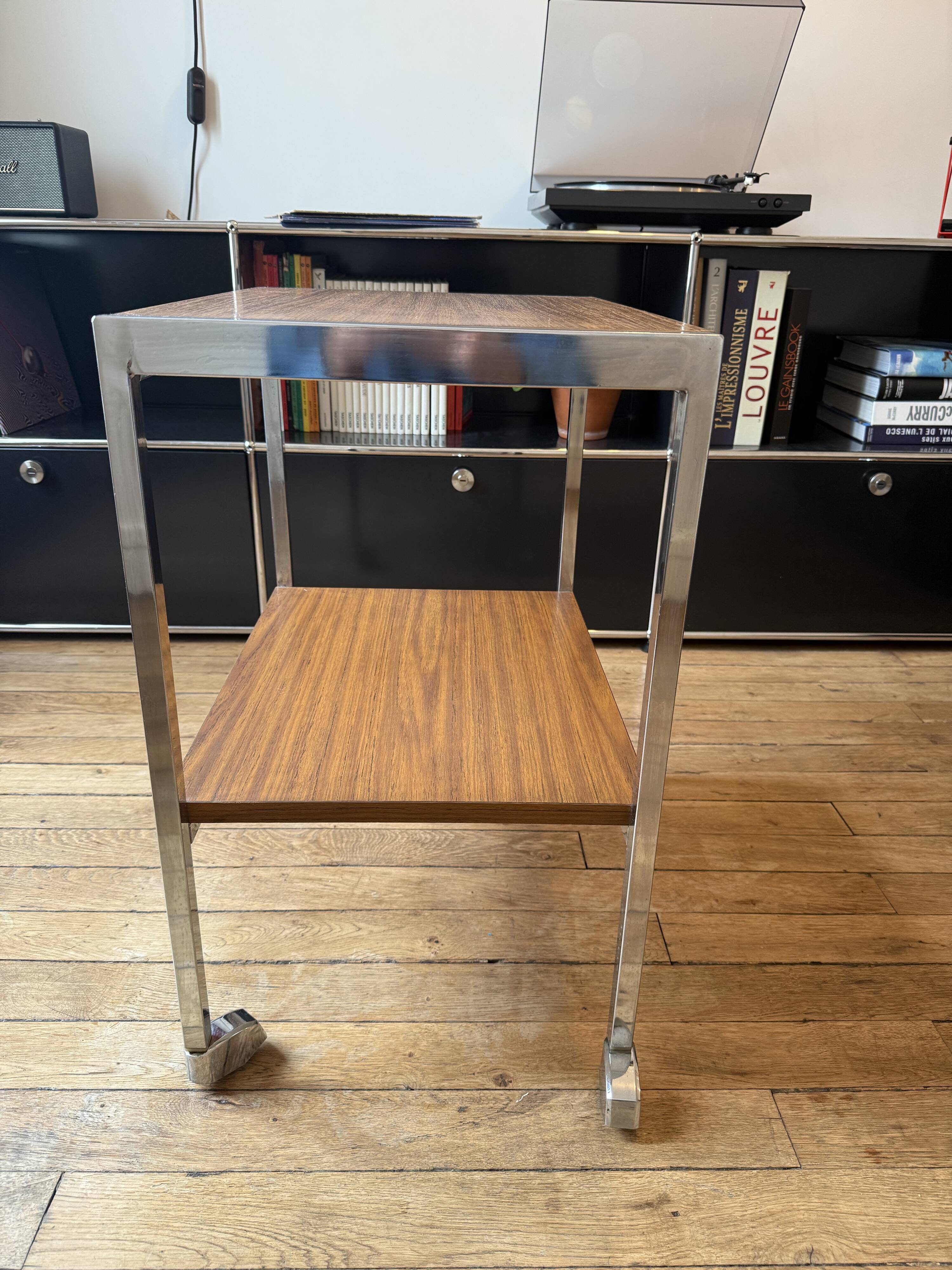 Wood and chrome sideboard