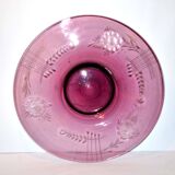 Portieux vallerysthal, large fruit bowl in purplish pink glass 1930-1940