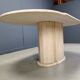 Vintage oval travertine dining table, 1970s