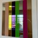 Andrea Lussoli — sculptural wall mirror in coloured glass, signed