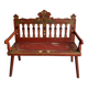 Folk bench in painted wood - Eastern Europe probably Hungary - early 20th century
