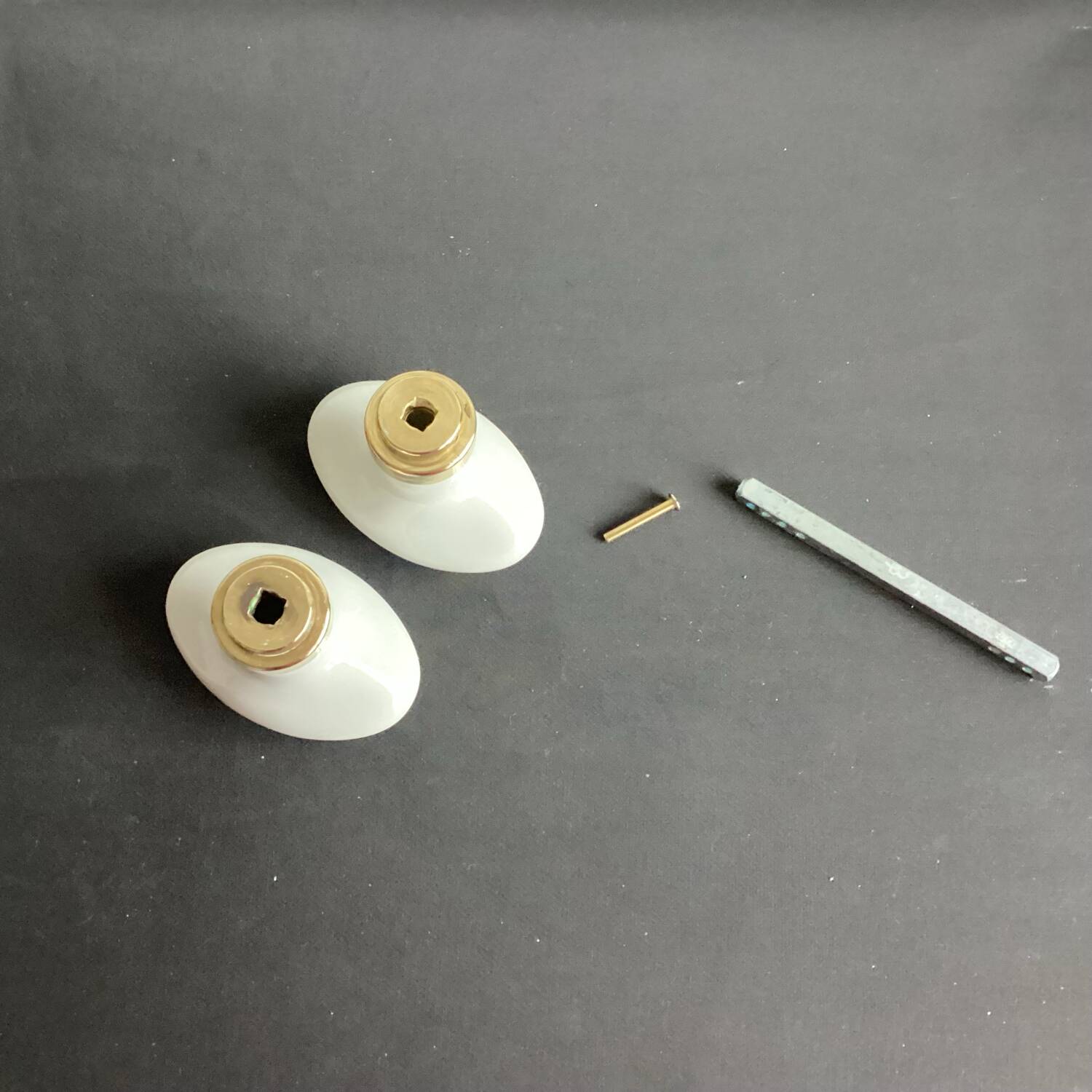 Pair of porcelain door handles