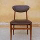 Set of 6 vintage wood and leatherette chairs