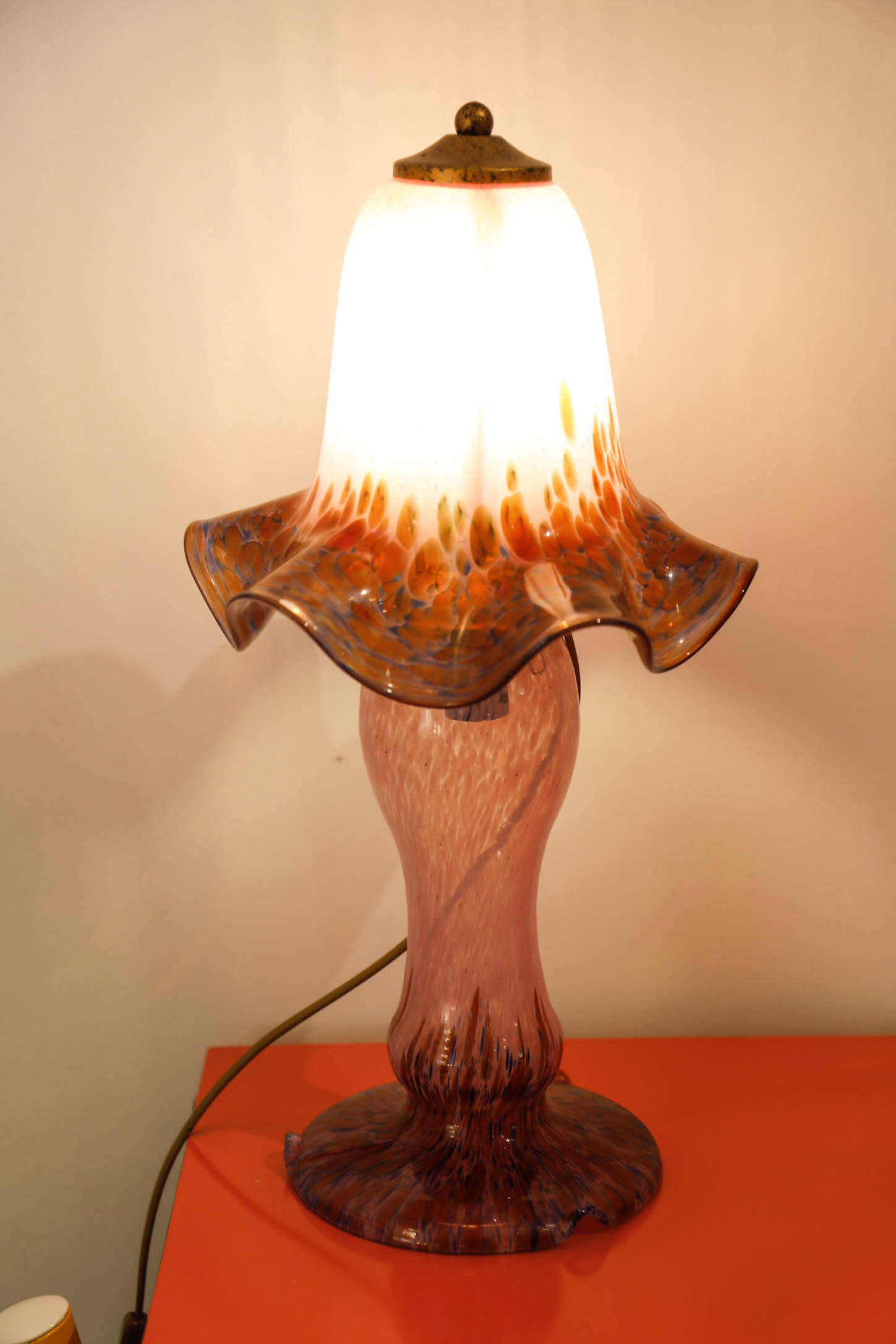 Lamp Tulip Blown Glass Pink