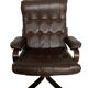 Vintage Scandinavian armchair in curved wood and leather