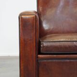 Sturdy and large vintage sheepskin design 4-seater sofa with a sleek look