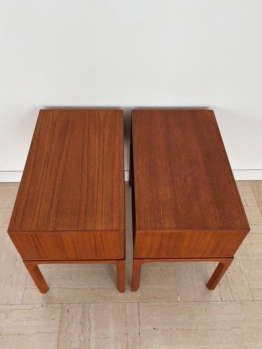 Scandinavian Teak Nightstands by Kai Kristiansen for Aksel Kjersgaard, Denmark, 1960s, Set of 2