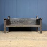 Antique Spanish chestnut wood bench from the 18th century