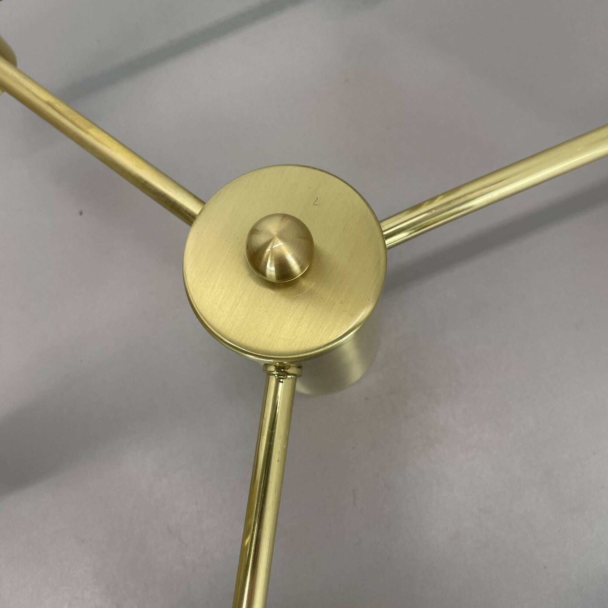 Brass Italian Stilnovo Style Atomic Space Age Ceiling Light Sconces, Italy