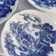 5 hollow plates / earthenware soup Gien Enoch Wedgwood style blue iron earth - vintage model