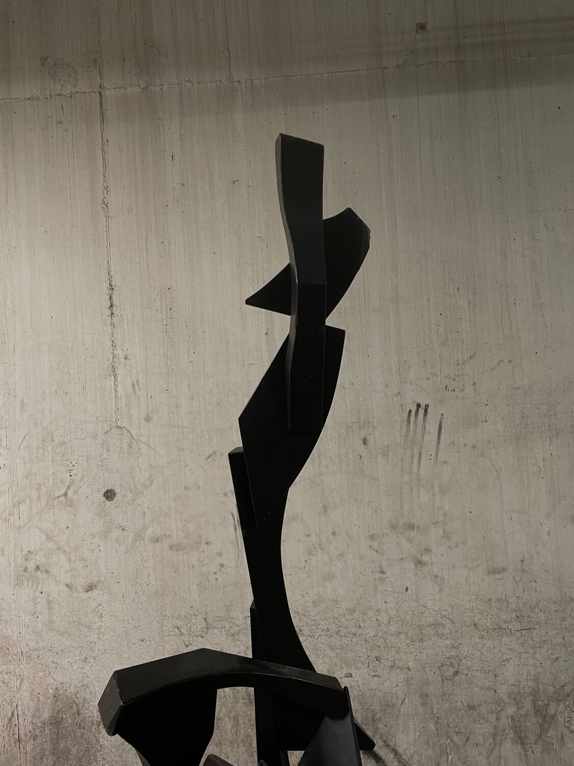 Large abstract sculpture in painted wood