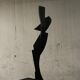 Large abstract sculpture in painted wood