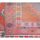 Vintage Turkish Oushak handmade wool cotton orange runner rug 83x336