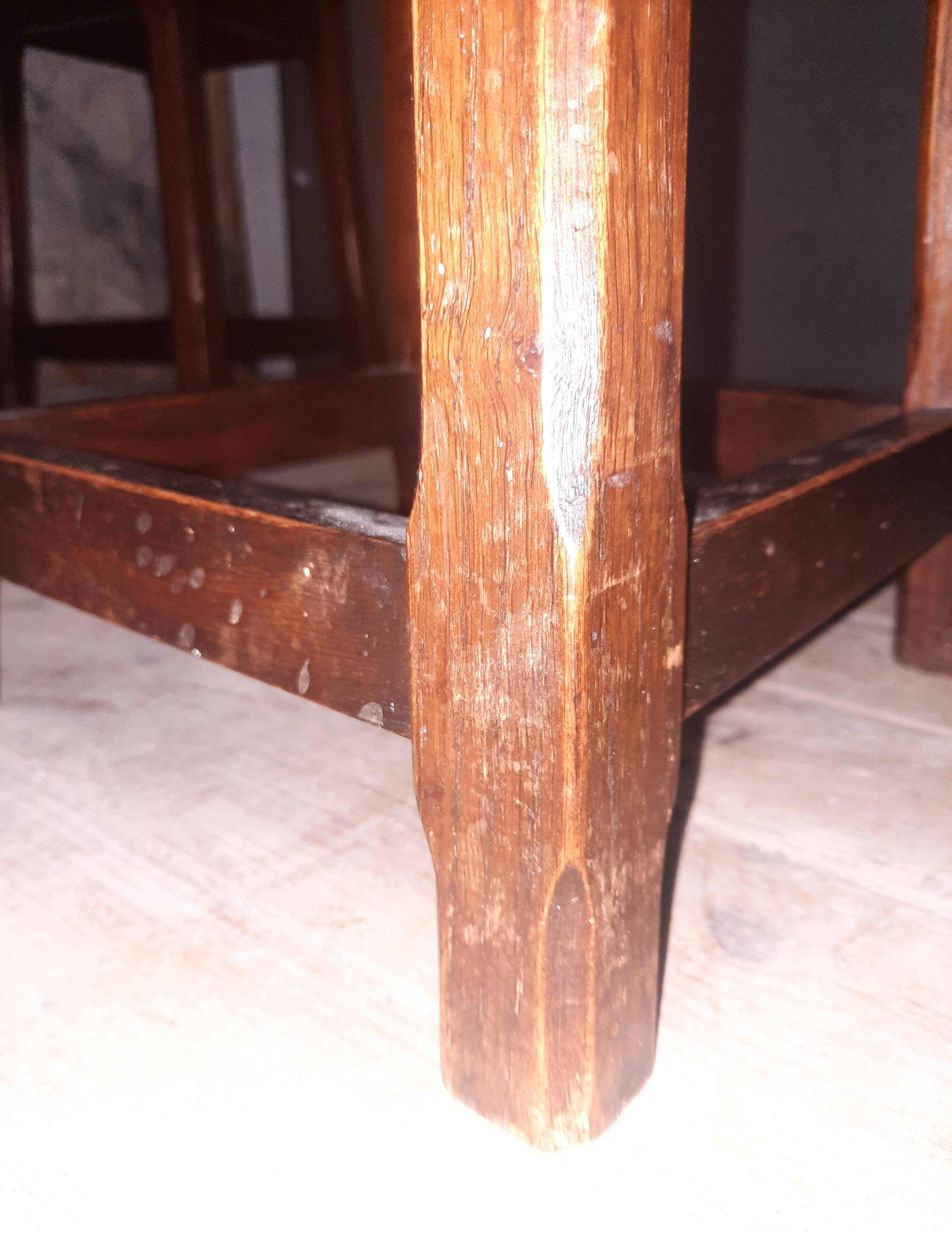 Pair of solid oak stools