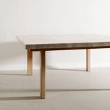 Vintage Danish Squared Wooden Coffee Sofa Table in Oregon Pine, 1970s