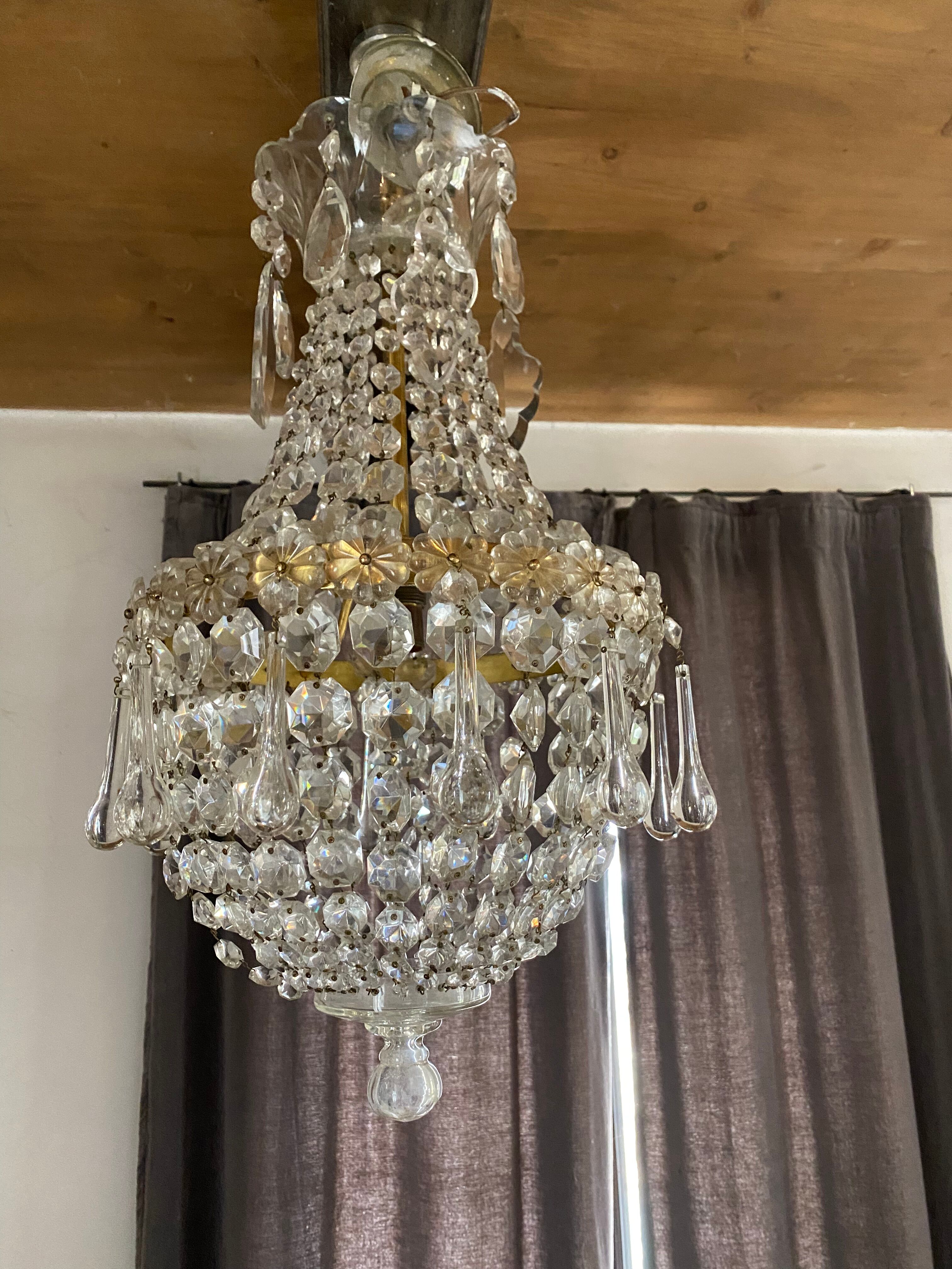 Bohemian crystal hot air balloon chandelier