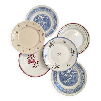 Flat plates Digoin, Sarreguemines, Salins, Gien