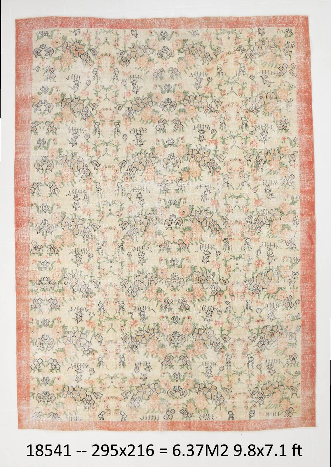 7x10 Floral Persian Rug, 216x295Cm