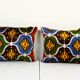 Set of two 16" x 20" ikat velvet pillow covers