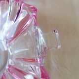 Small pink and transparent crystal cup with two earpieces